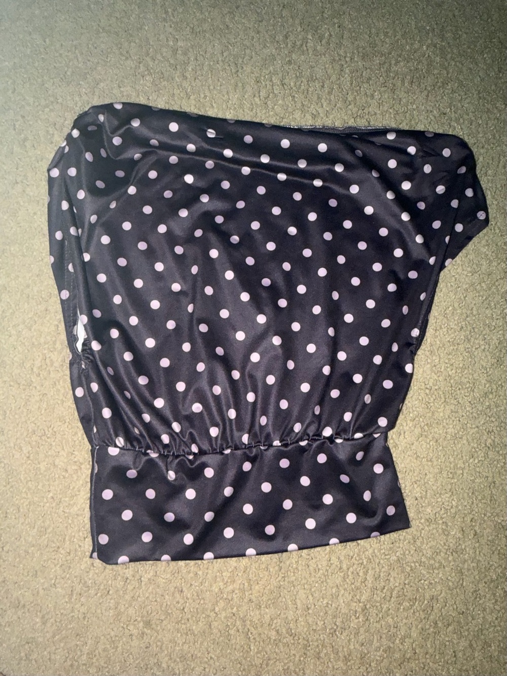 SHEIN Black Polka Dot Batwing Top with Pink Dots